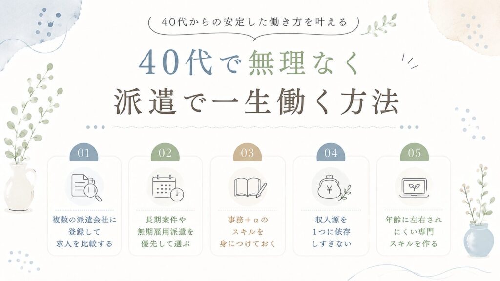 40代で無理なく派遣で一生働く方法