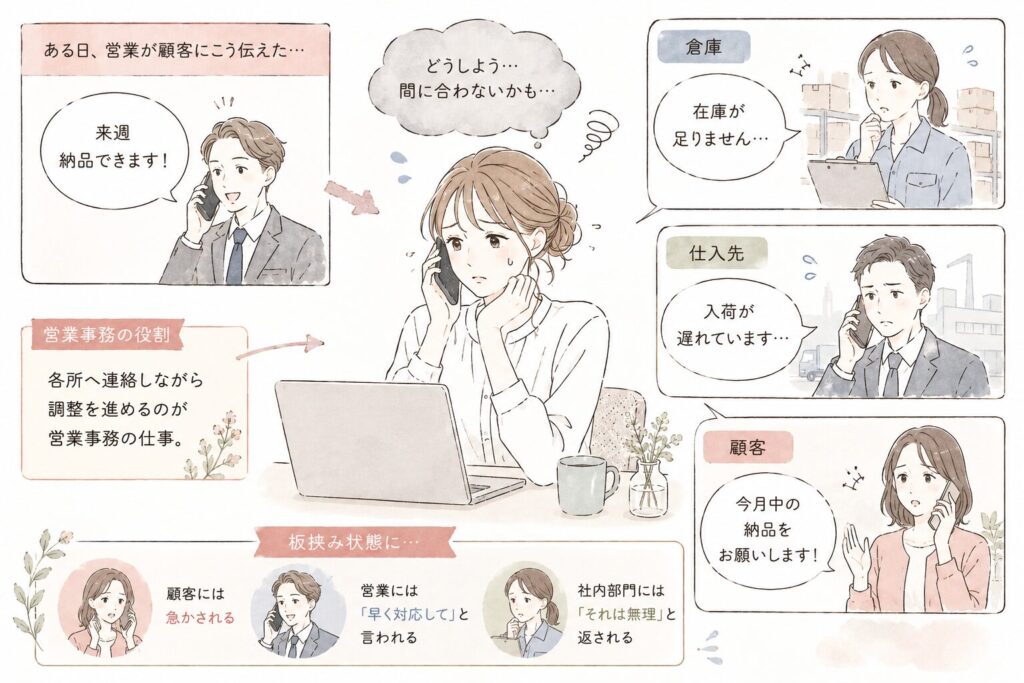 営業事務のリアルシーン