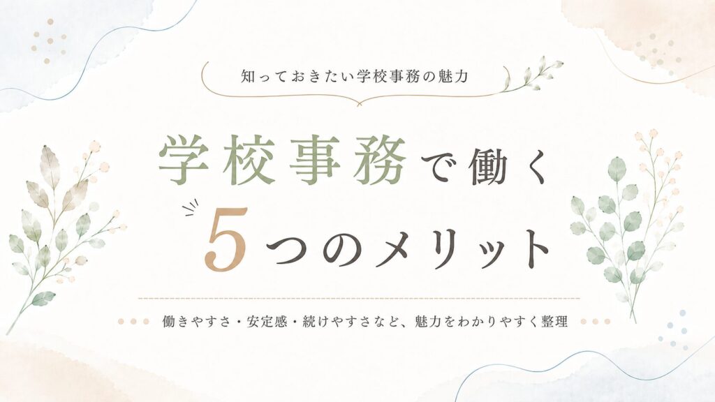 学校事務で働く5つのメリット