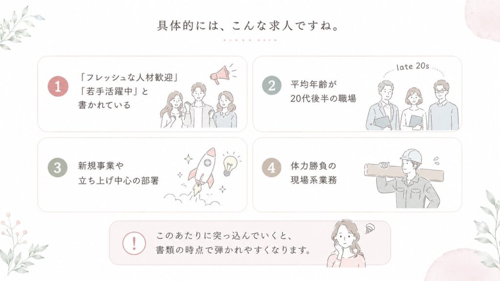 若手を求めている求人に応募しているから