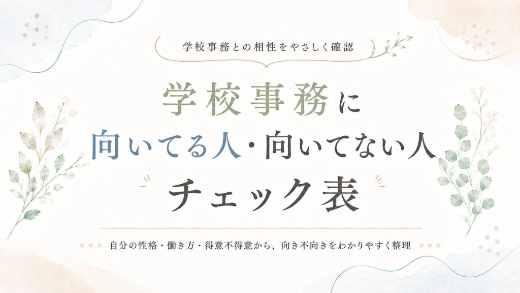 学校事務に向いてる人・向いてない人チェック表