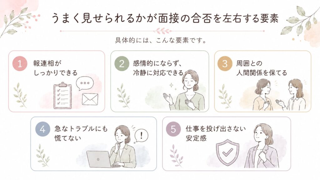 40代ならではの落ち着きをアピールする