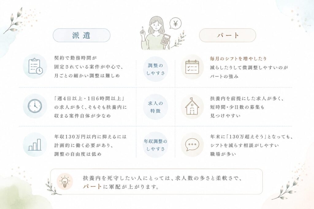 扶養内で収入を調整しながら働きたい人