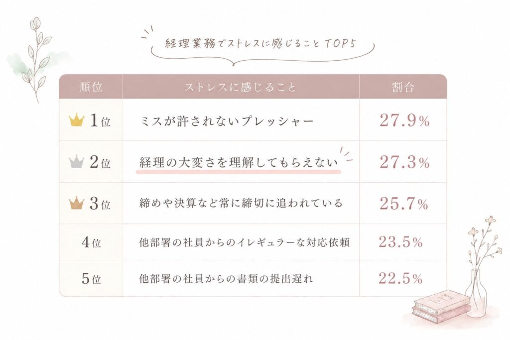周囲が経理の大変さを理解してくれない