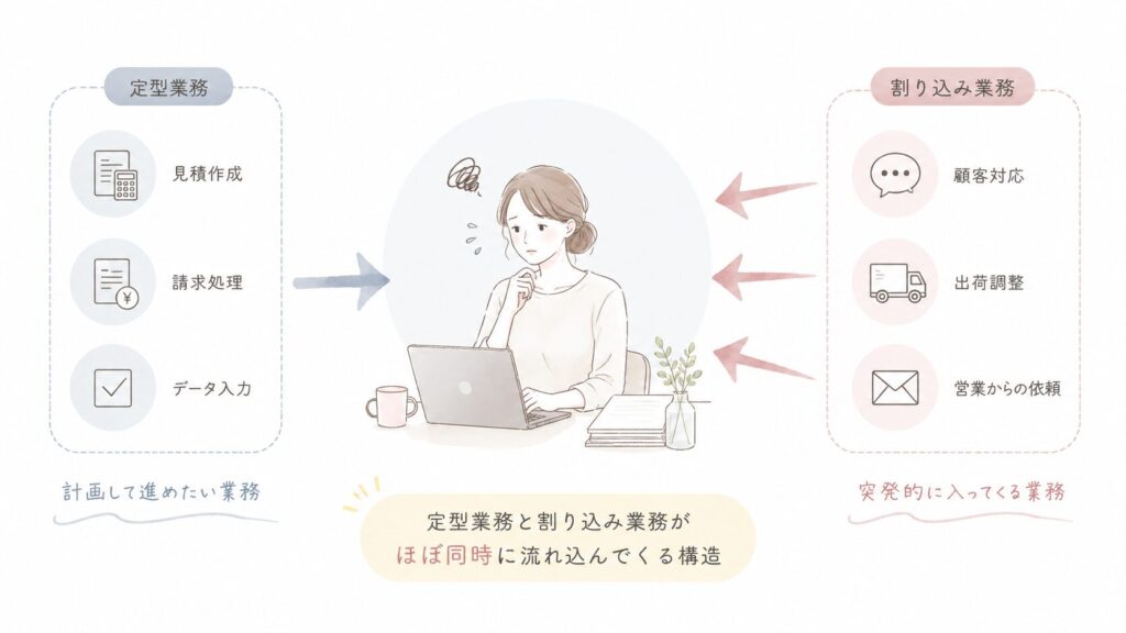 割り込み業務多数