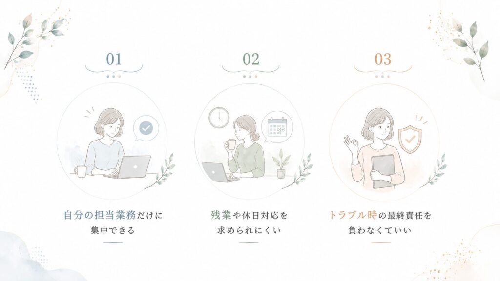 プレッシャーが減るメリット