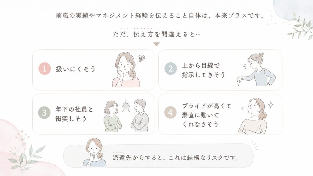過去の経歴やプライドを主張しすぎているから