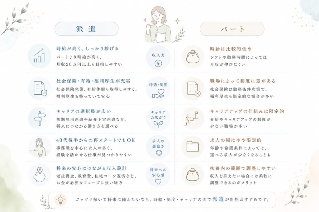 子どもの手が離れ、しっかり収入を確保したい人