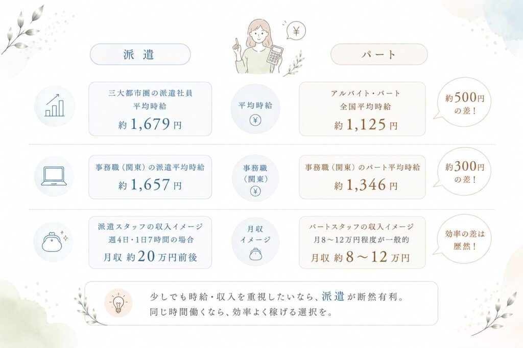 少しでも時給・収入を重視したい人